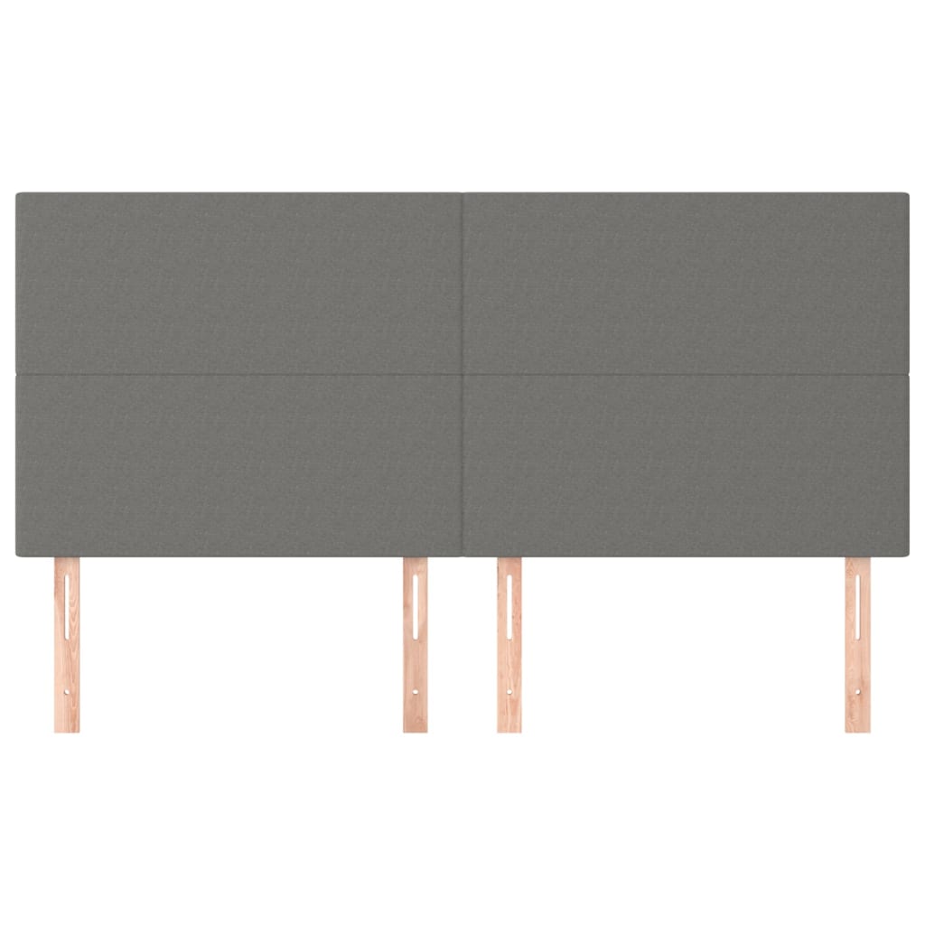 Kopfteil Dunkelgrau 200 x 5 x 118/128 cm Stoff
