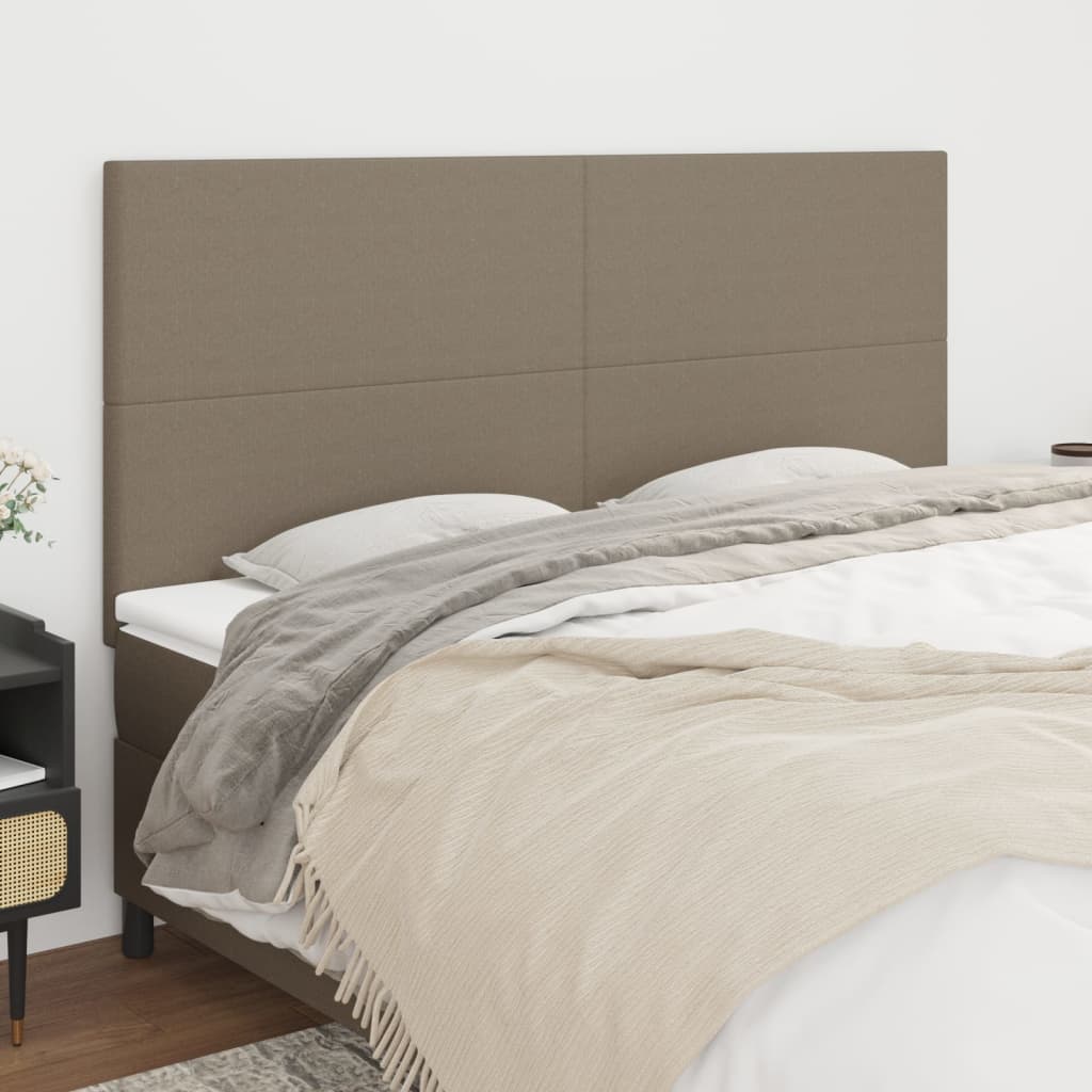Kopfteil Taupe 200 x 5 x 118/128 cm Stoff