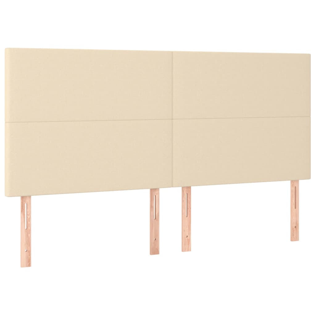Kopfteil Creme 200 x 5 x 118/128 cm Stoff