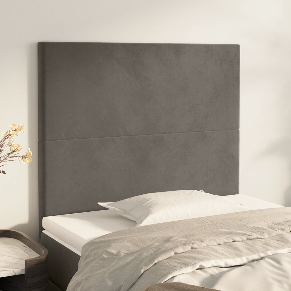 Kopfteil Dunkelgrau 80 x 5 x 118/128 cm Samt
