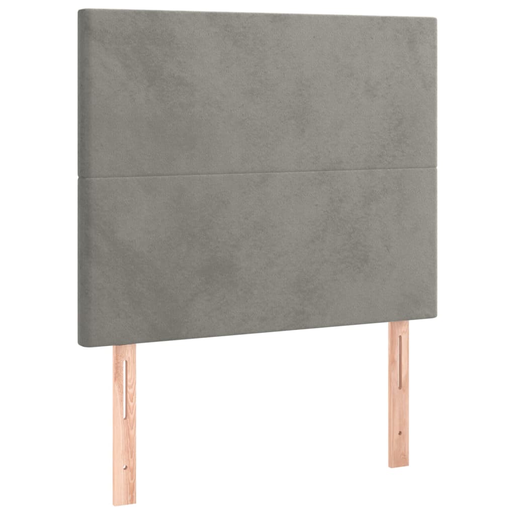 Kopfteil Hellgrau 90x5x118/128 cm Samt