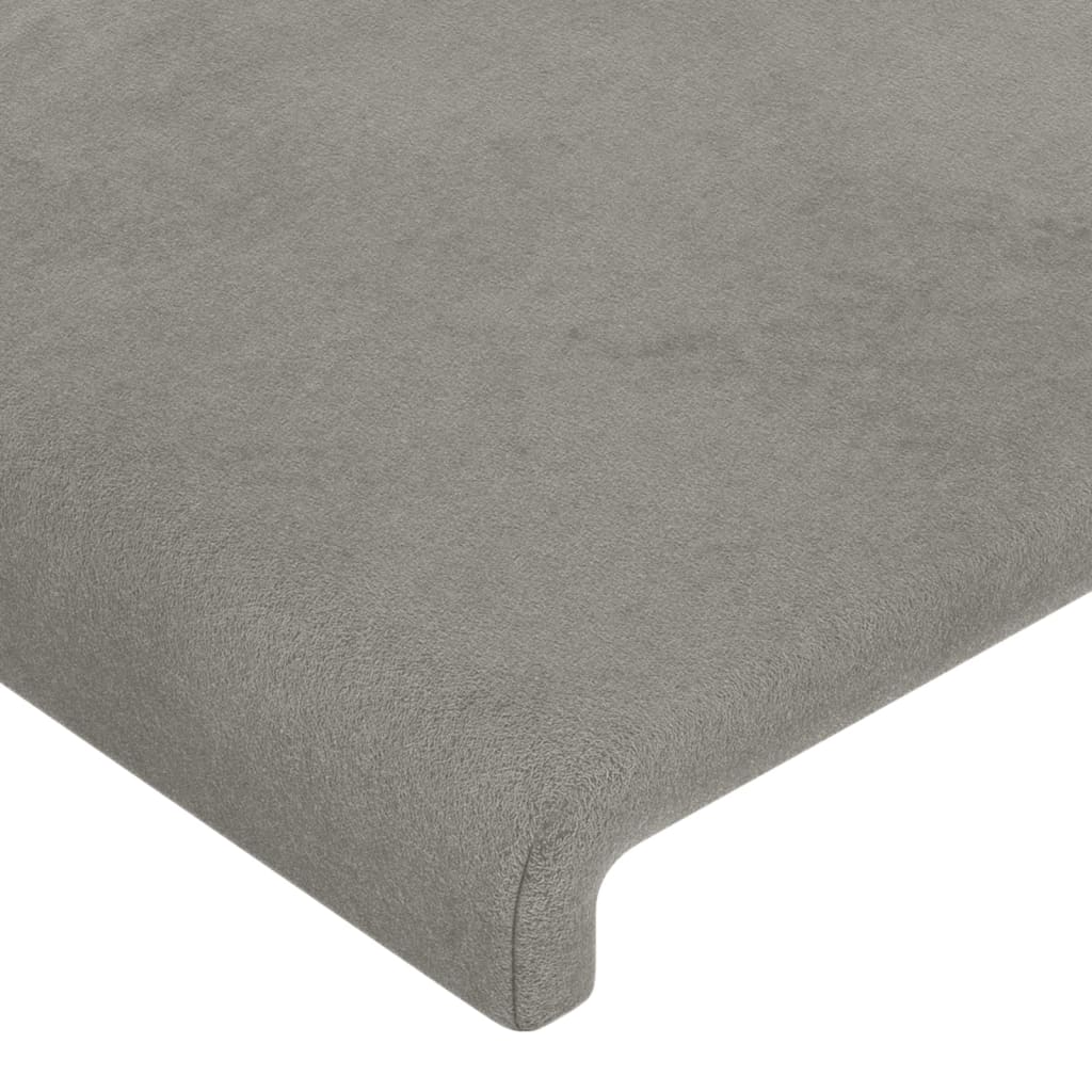 Kopfteil Hellgrau 90x5x118/128 cm Samt