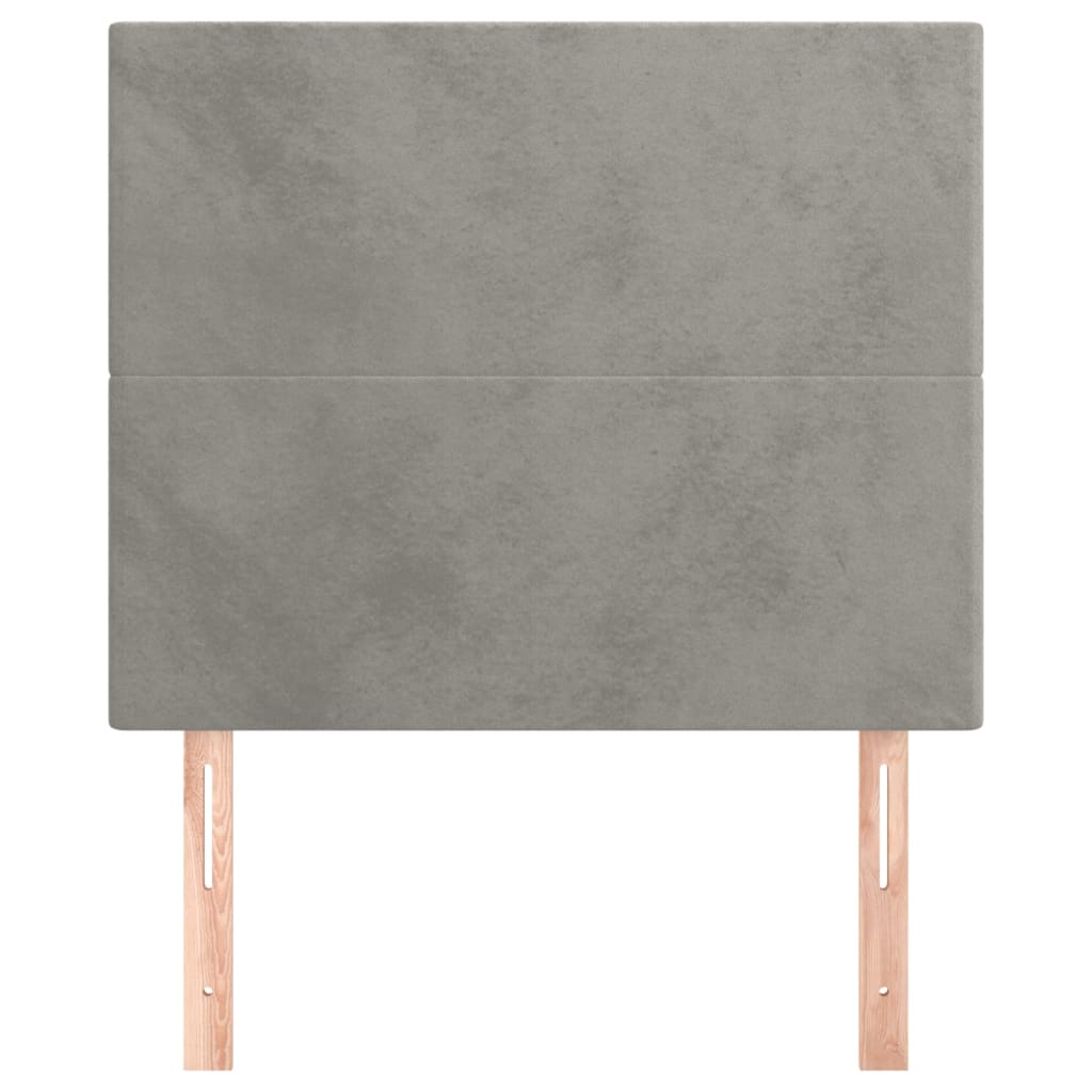 Kopfteil Hellgrau 100 x 5 x 118/128 cm Samt