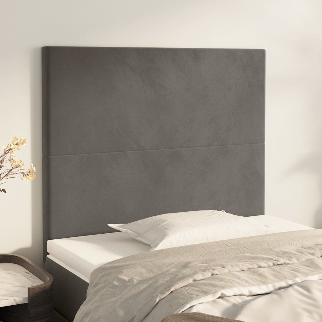 Kopfteil Dunkelgrau 100 x 5 x 118/128 cm Samt