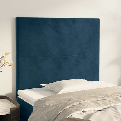 Kopfteil Dunkelblau 100x5x118/128 cm Samt