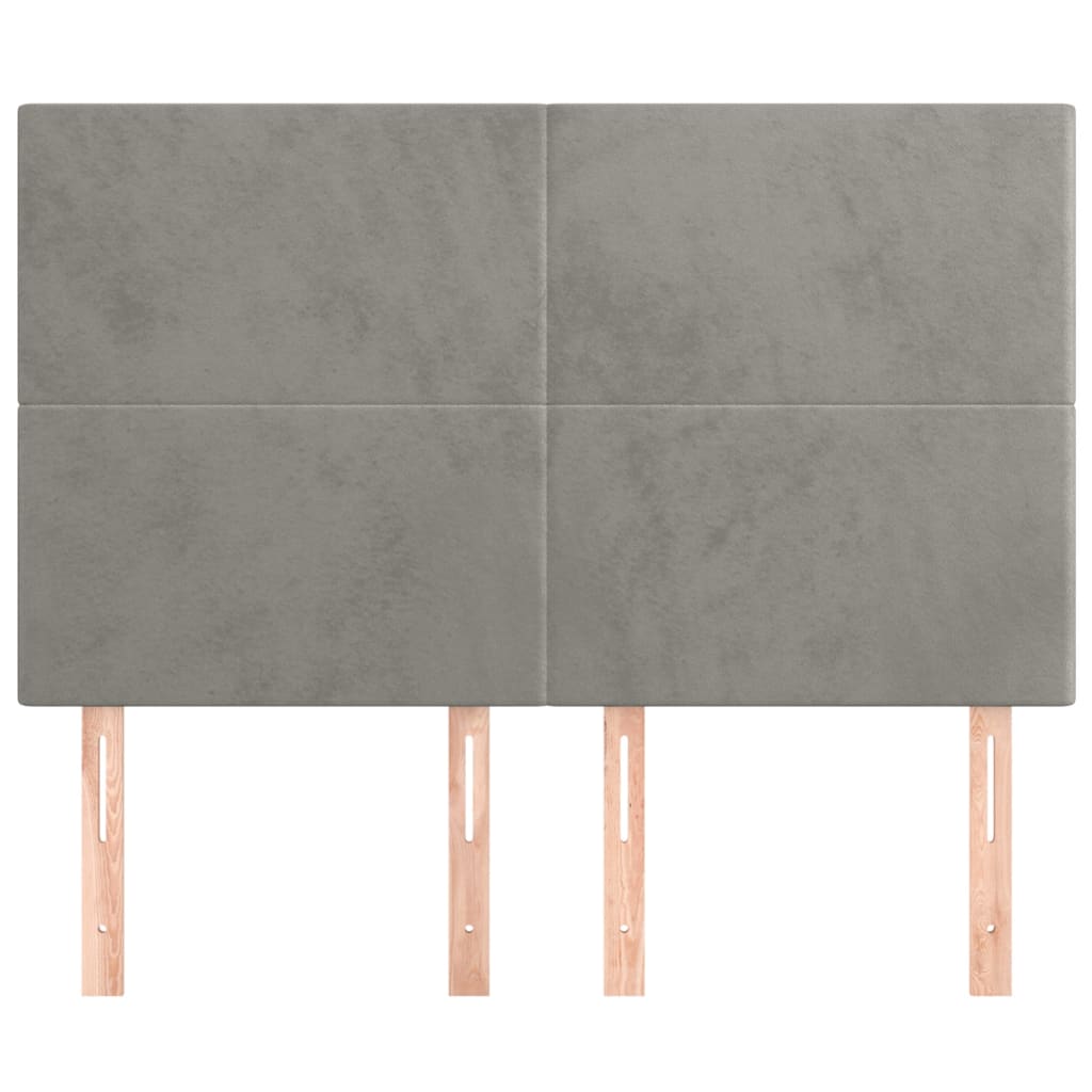 Kopfteil Hellgrau 144x5x118/128 cm Samt