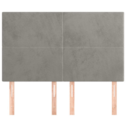 Kopfteil Hellgrau 144x5x118/128 cm Samt