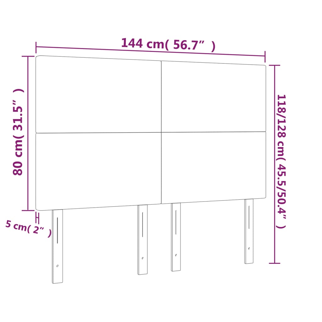 Kopfteil Hellgrau 144x5x118/128 cm Samt