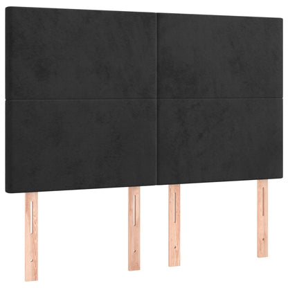 Kopfteil Schwarz 144x5x118/128 cm Samt