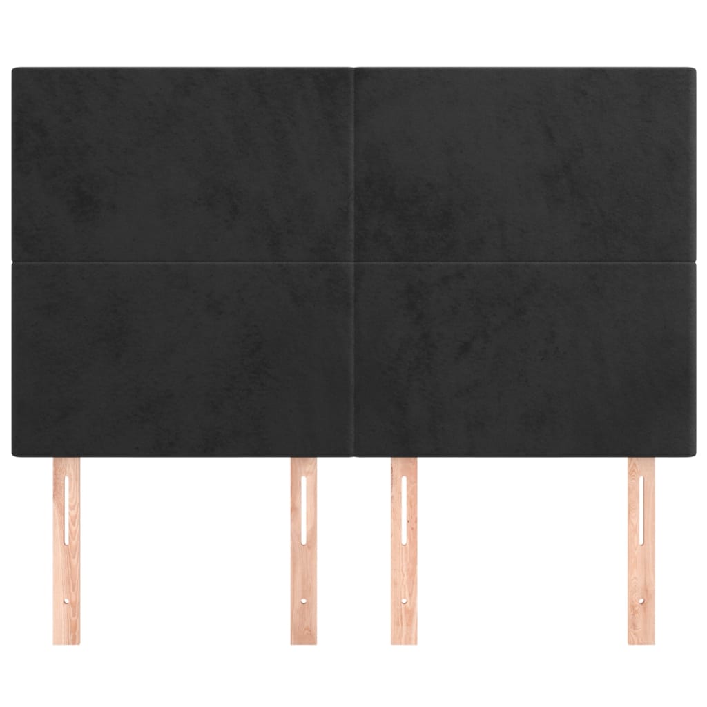 Kopfteil Schwarz 144x5x118/128 cm Samt