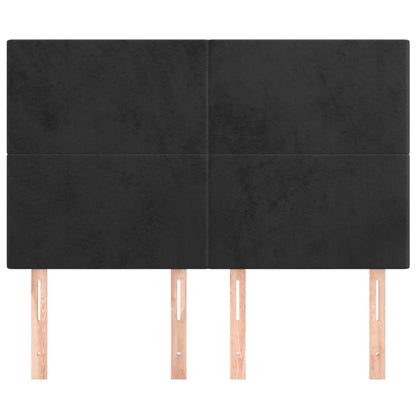 Kopfteil Schwarz 144x5x118/128 cm Samt