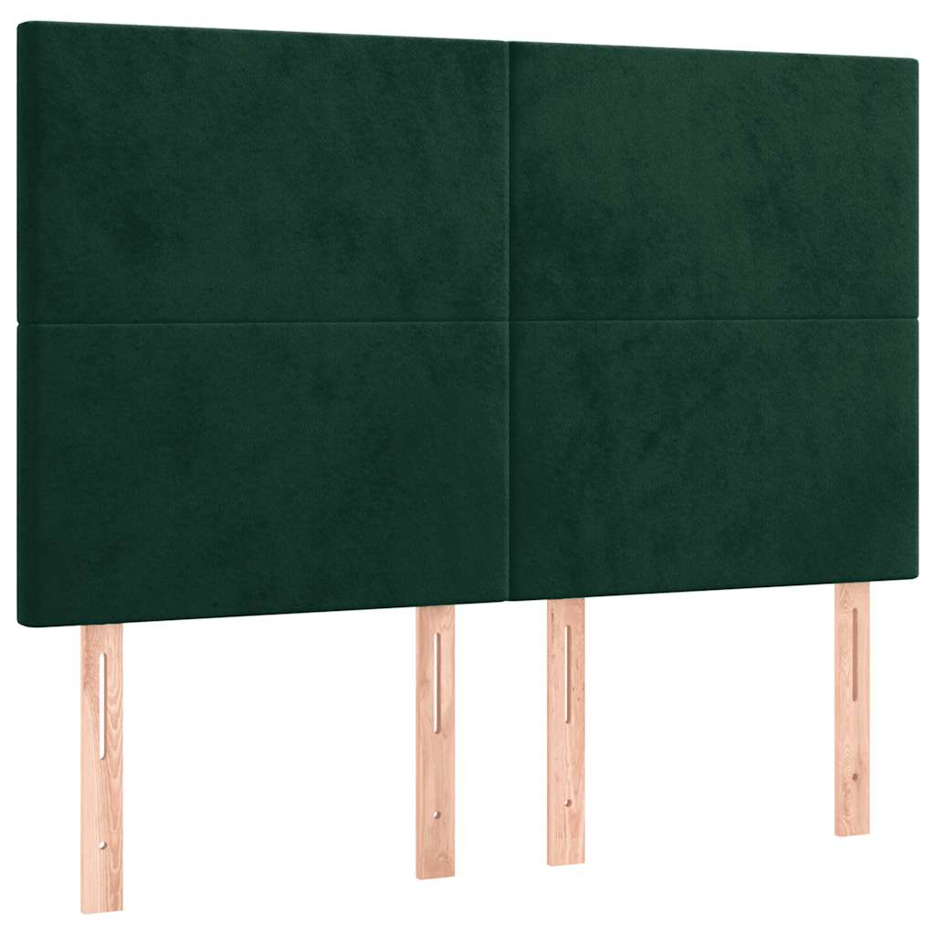 Kopfteil Dunkelgrün 144x5x118/128 cm Samt