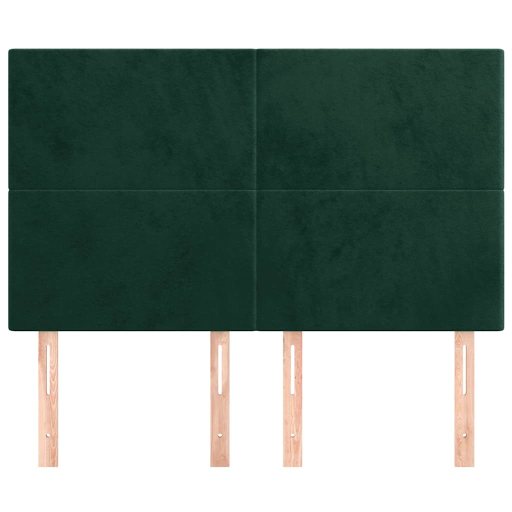 Kopfteil Dunkelgrün 144x5x118/128 cm Samt