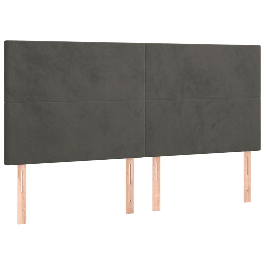 Kopfteil Dunkelgrau 160 x 5 x 118/128 cm Samt