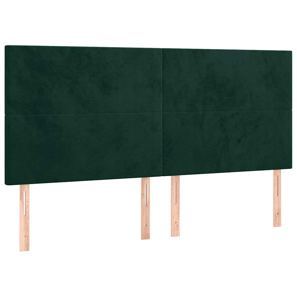 Kopfteil Dunkelgrün 160x5x118/128 cm Samt