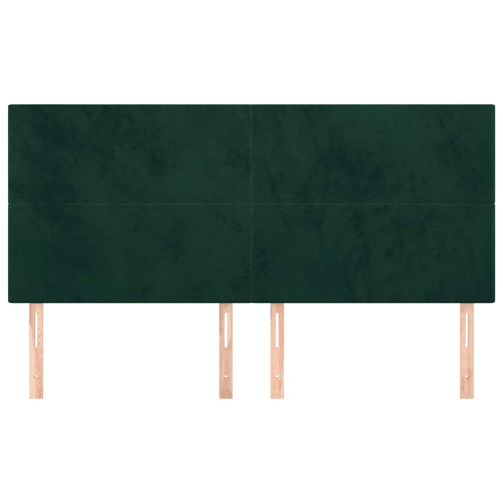 Kopfteil Dunkelgrün 160x5x118/128 cm Samt