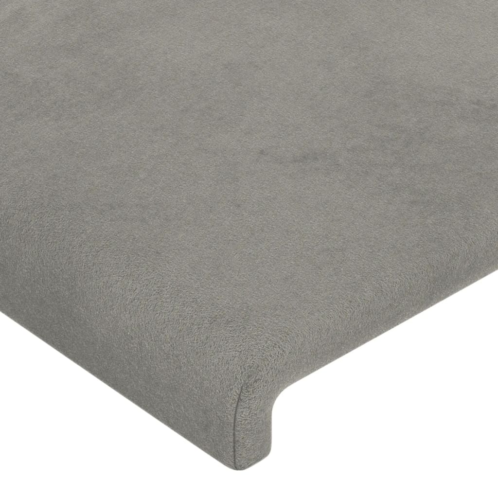 Kopfteil Hellgrau 180x5x118/128 cm Samt