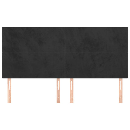 Kopfteil Schwarz 180x5x118/128 cm Samt