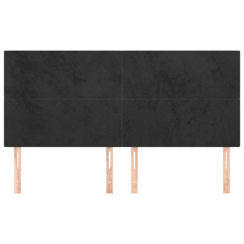 Kopfteil Schwarz 180x5x118/128 cm Samt