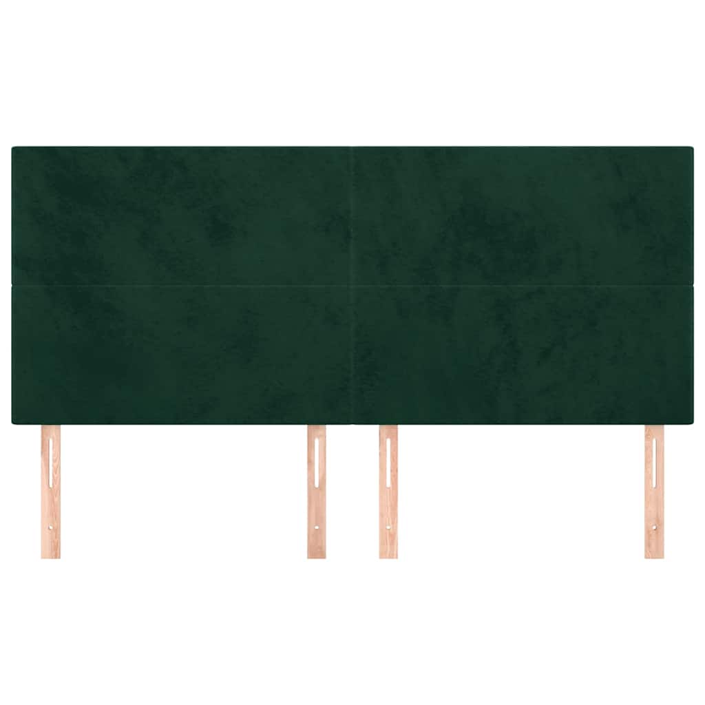 Kopfteil Dunkelgrün 180x5x118/128 cm Samt