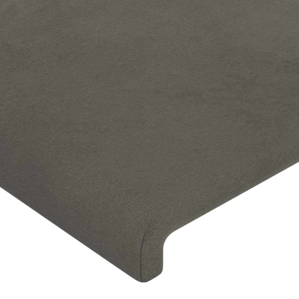 Kopfteil Dunkelgrau 200 x 5 x 118/128 cm Samt