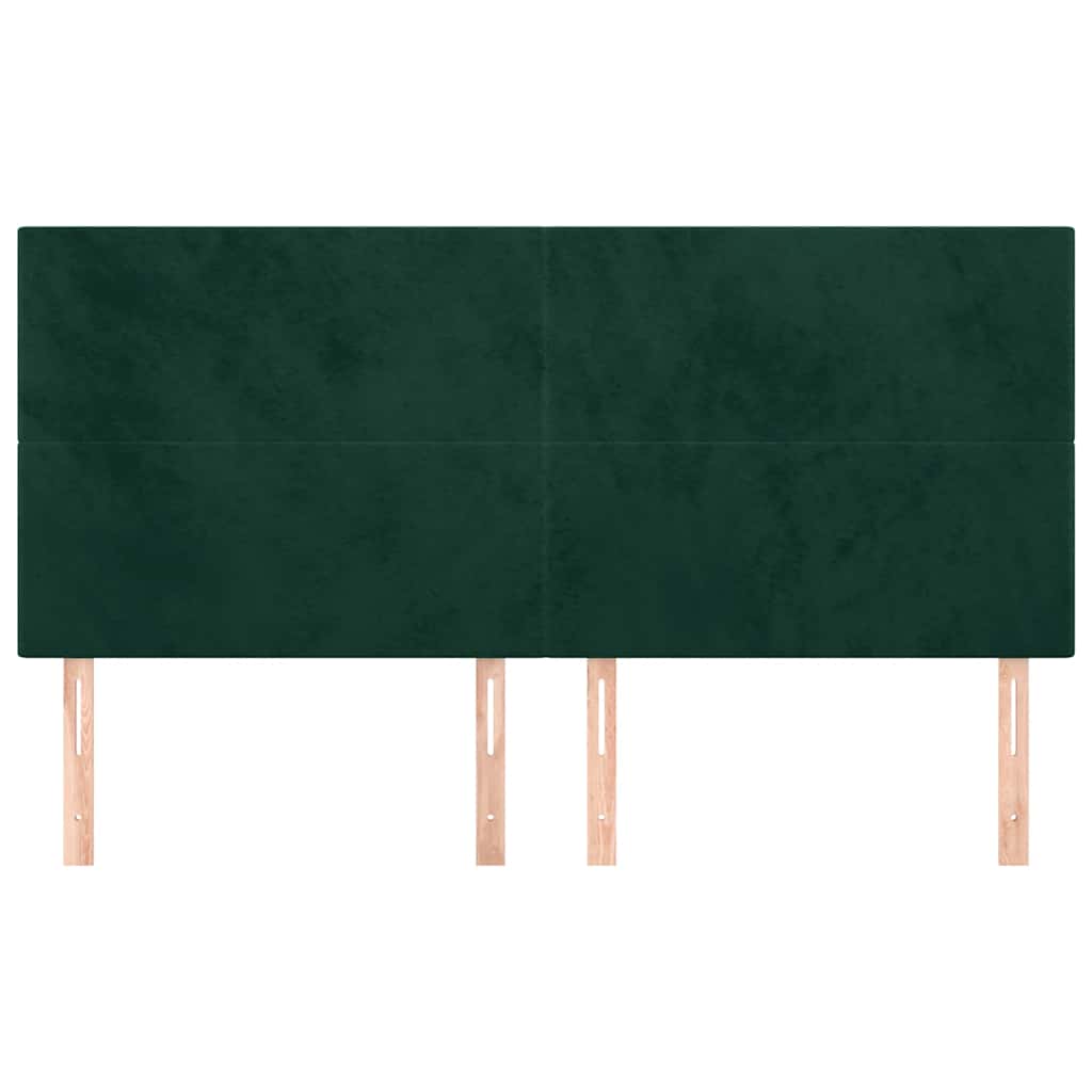 Kopfteil Dunkelgrün 200 x 5 x 118/128 cm Samt