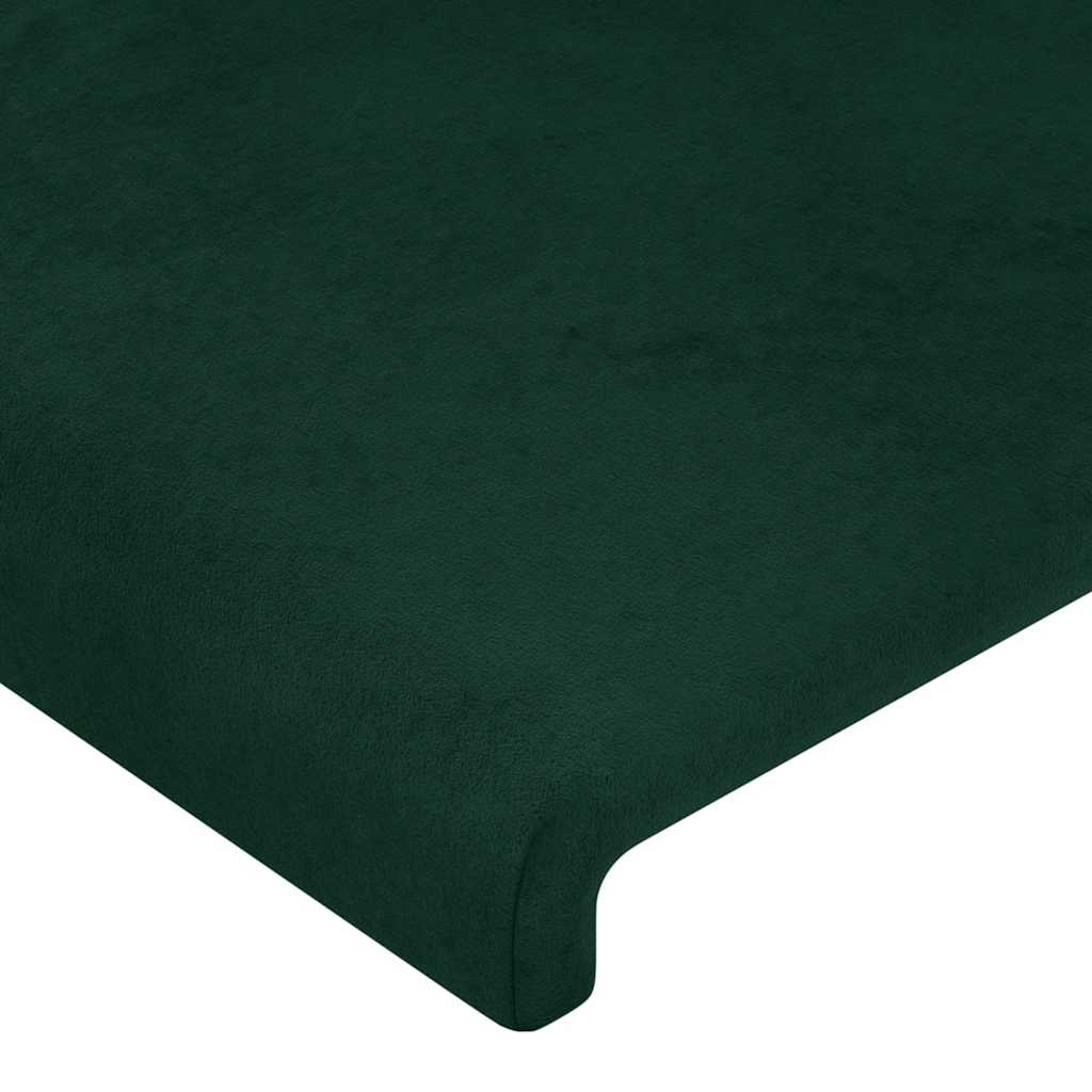 Kopfteil Dunkelgrün 200 x 5 x 118/128 cm Samt