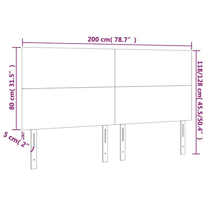 Kopfteil Dunkelgrün 200 x 5 x 118/128 cm Samt