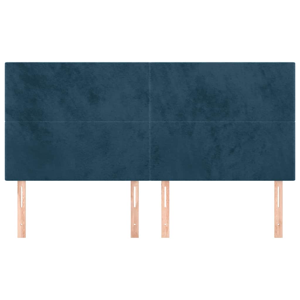 Kopfteil Dunkelblau 200 x 5 x 118/128 cm Samt