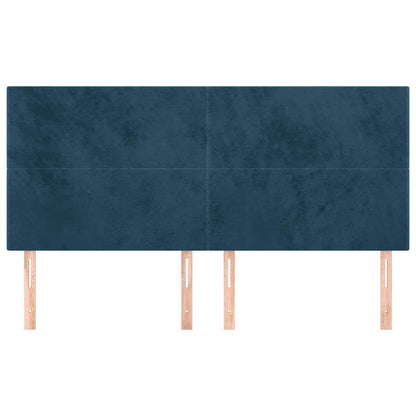 Kopfteil Dunkelblau 200 x 5 x 118/128 cm Samt