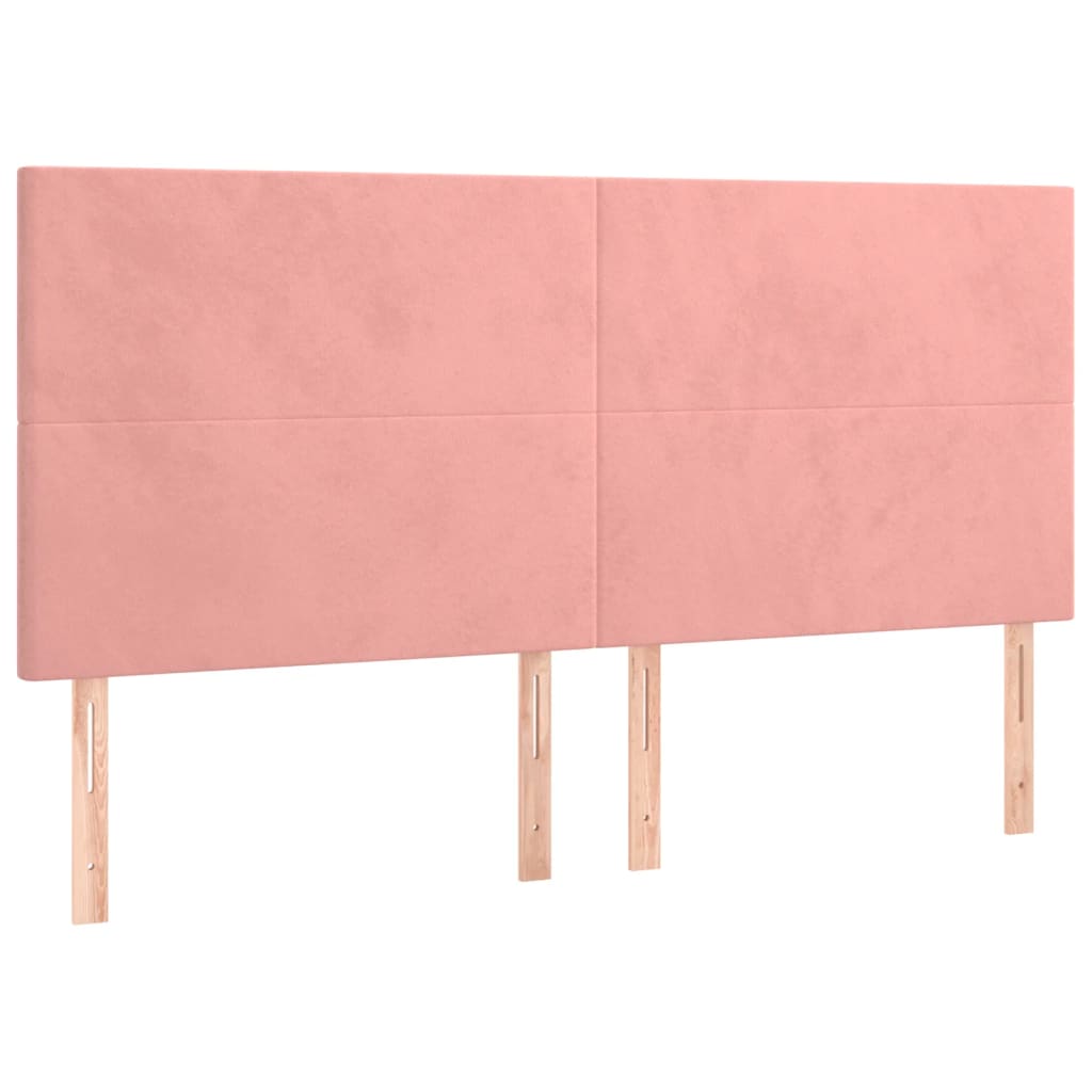 Kopfteil Rosa 200 x 5 x 118/128 cm Samt