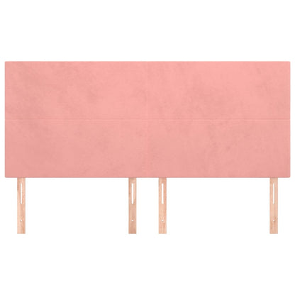 Kopfteil Rosa 200 x 5 x 118/128 cm Samt