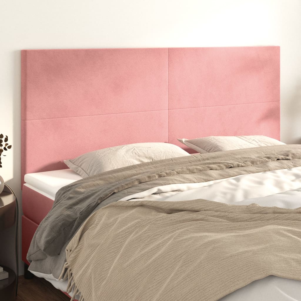 Kopfteil Rosa 200 x 5 x 118/128 cm Samt