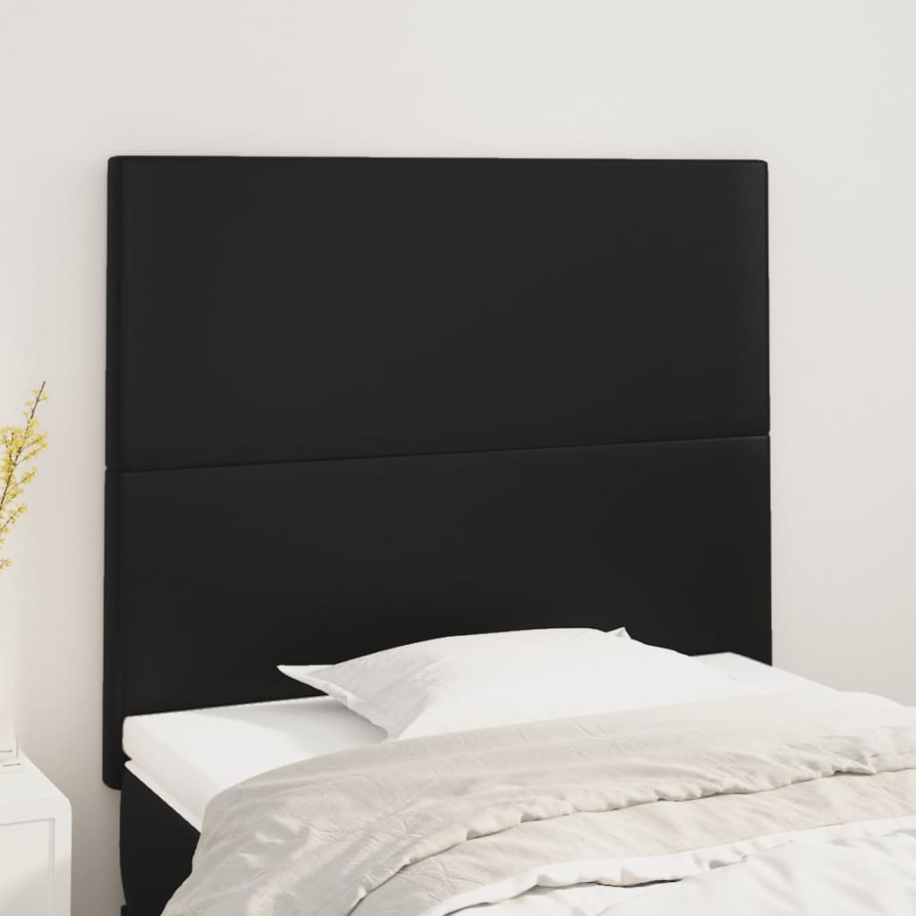 Kopfteil Schwarz 80x5x118/128 cm Kunstleder