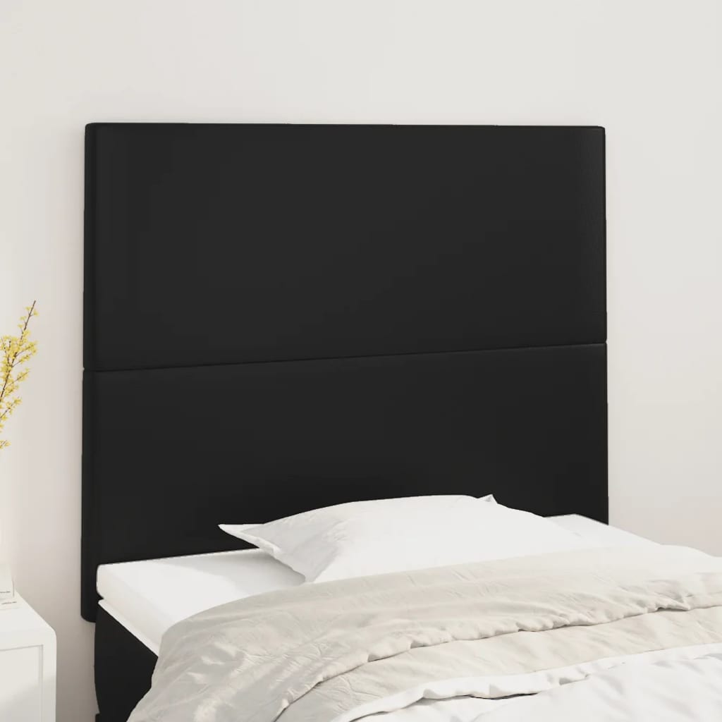 Kopfteil Schwarz 90x5x118/128 cm Kunstleder