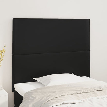 Kopfteil Schwarz 100x5x118/128 cm Kunstleder