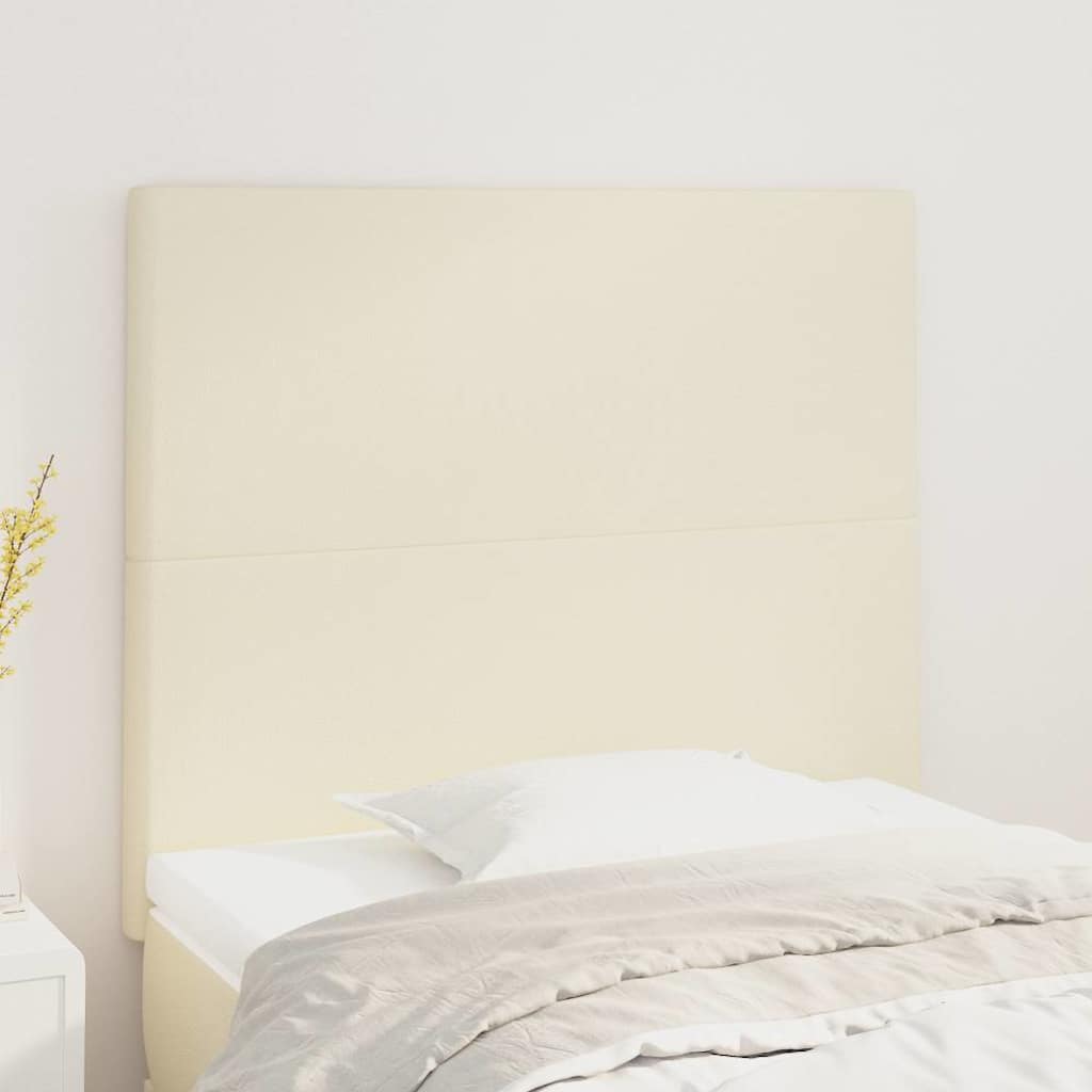 Kopfteil Creme 100x5x118/128 cm Kunstleder