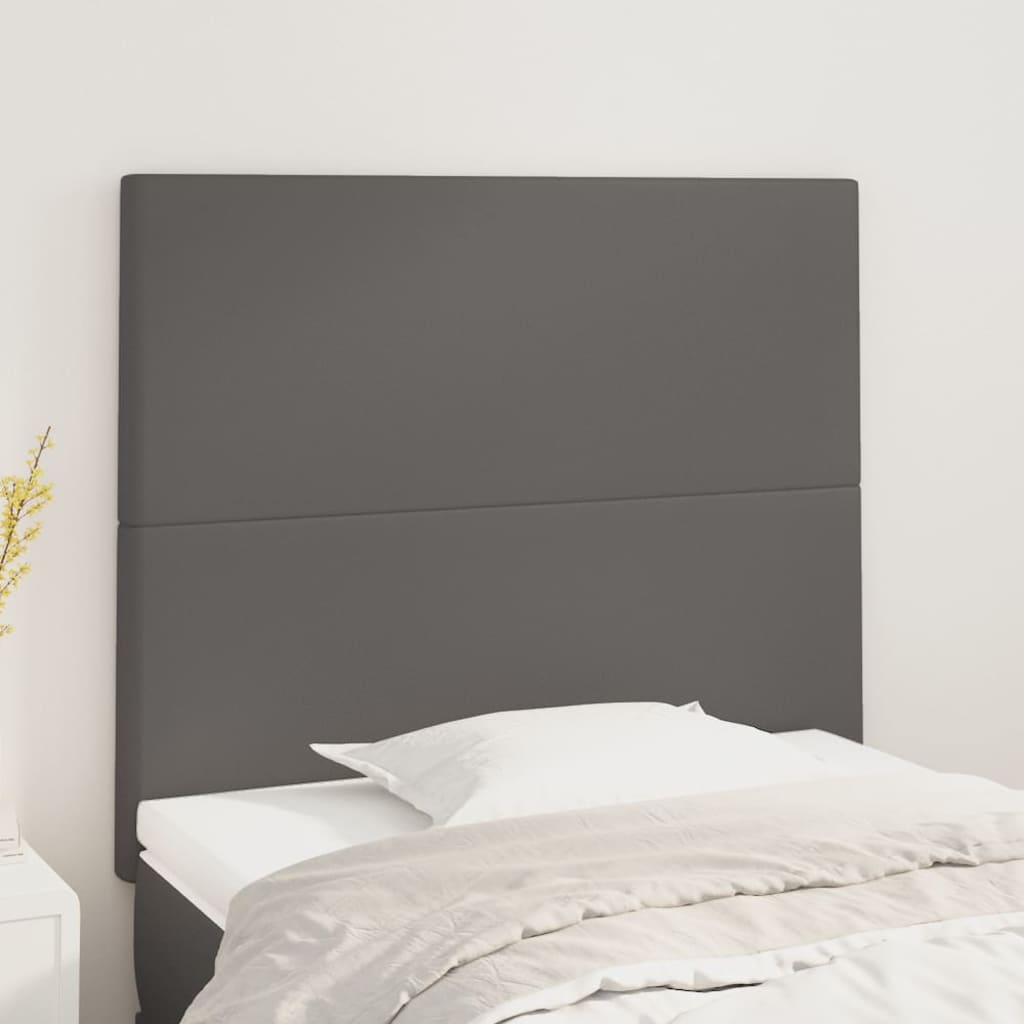 Kopfteil Grau 100x5x118/128 cm Kunstleder