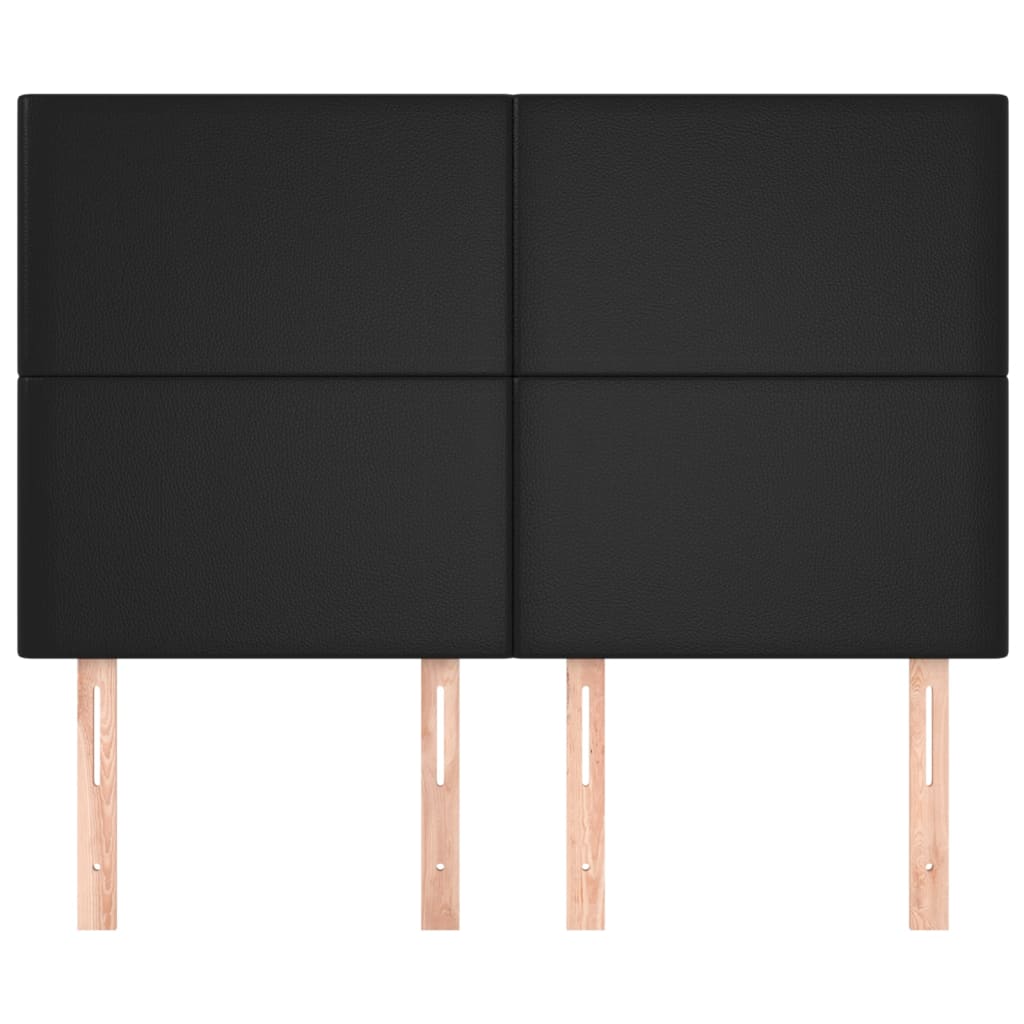 Kopfteil Schwarz 144x5x118/128 cm Kunstleder