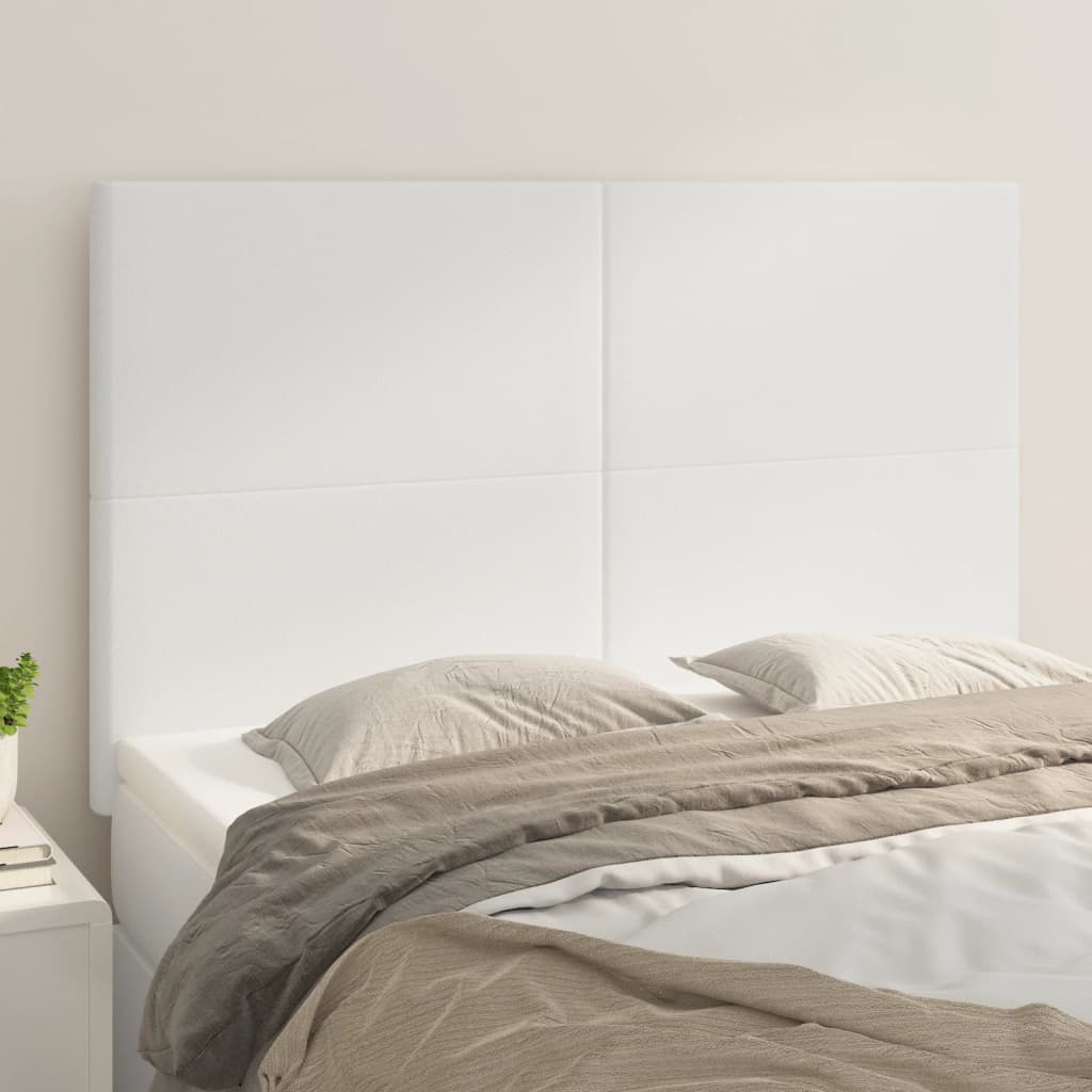 Kopfteil Weiß 144x5x118/128 cm Kunstleder