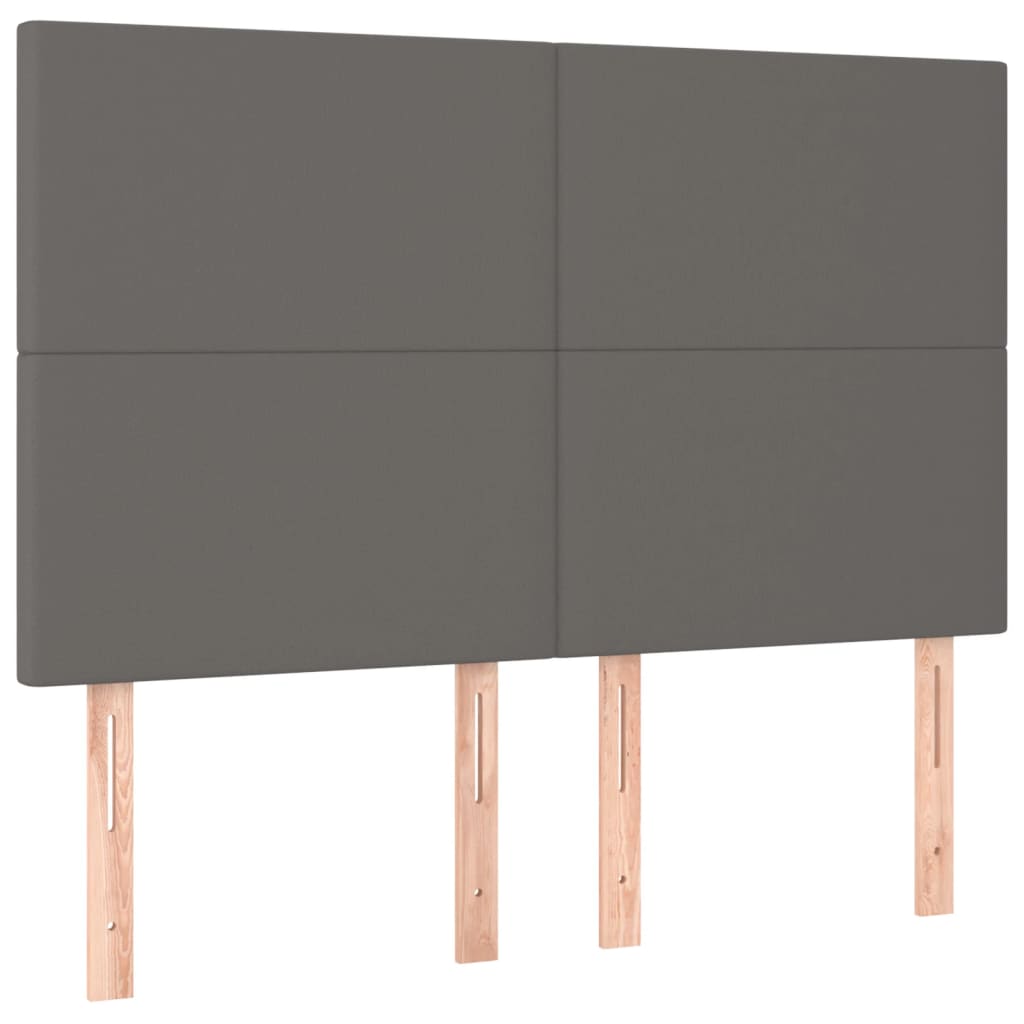 Kopfteil Grau 144x5x118/128 cm Kunstleder