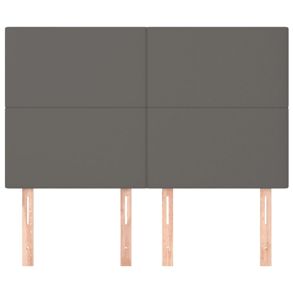 Kopfteil Grau 144x5x118/128 cm Kunstleder