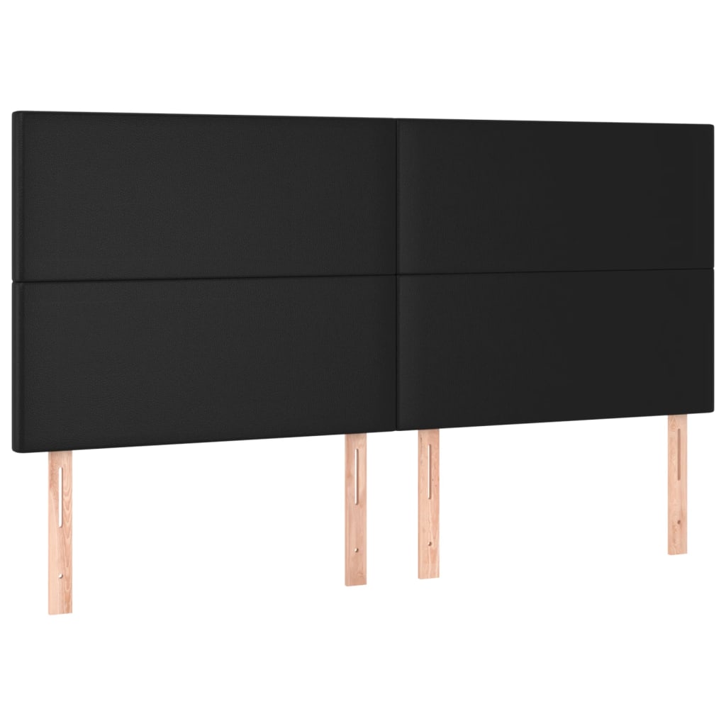 Kopfteil Schwarz 160x5x118/128 cm Kunstleder