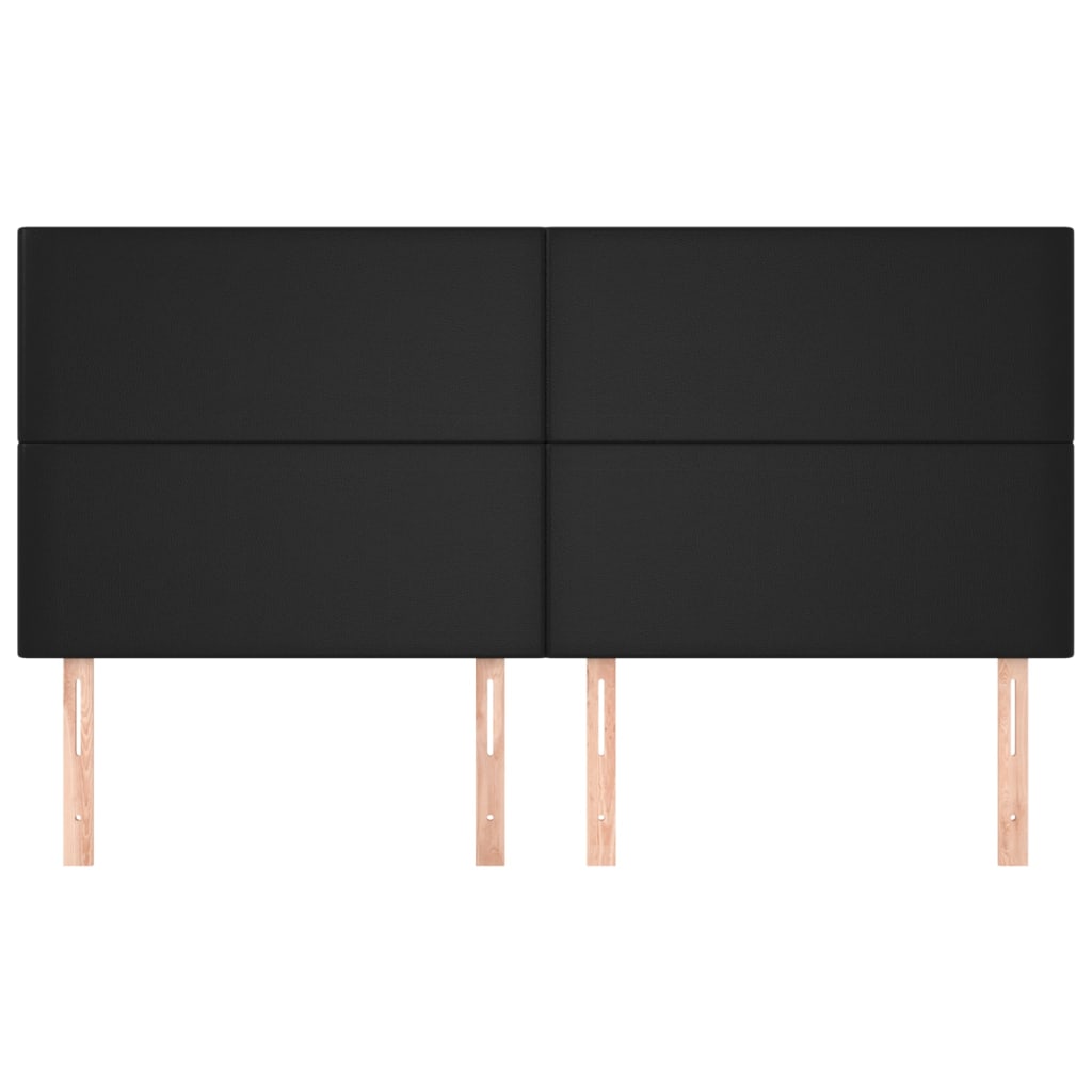 Kopfteil Schwarz 160x5x118/128 cm Kunstleder