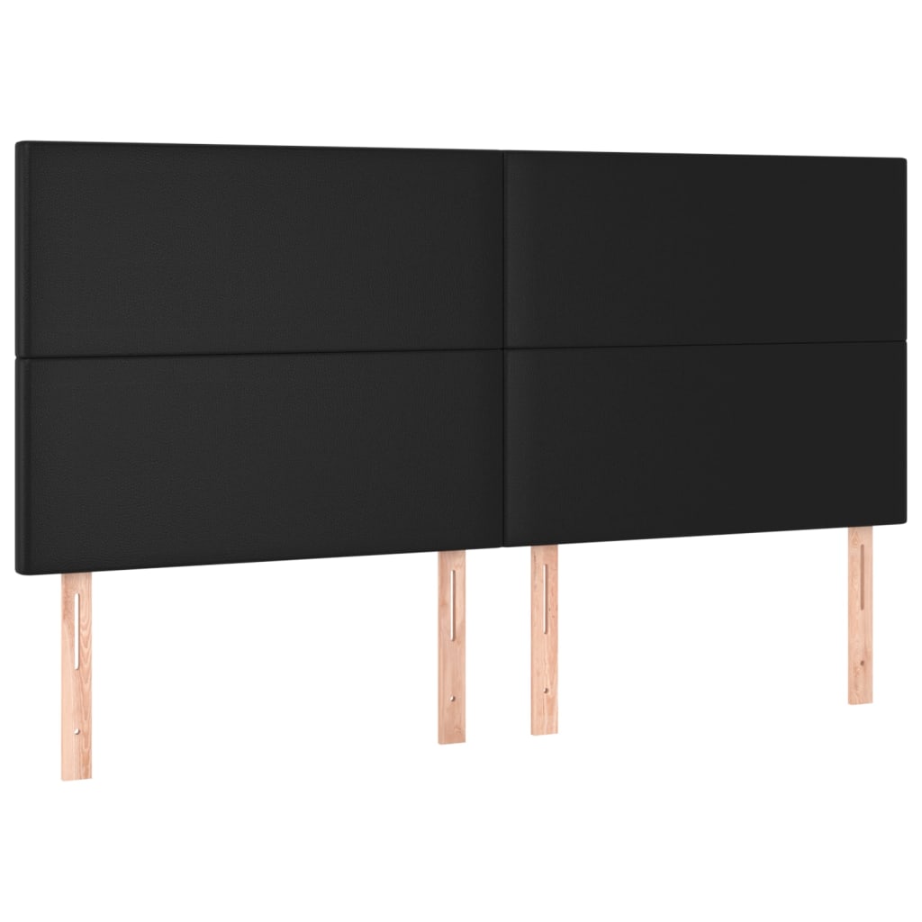 Kopfteil Schwarz 180x5x118/128 cm Kunstleder