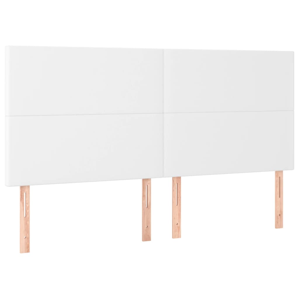Kopfteil Weiß 180x5x118/128 cm Kunstleder