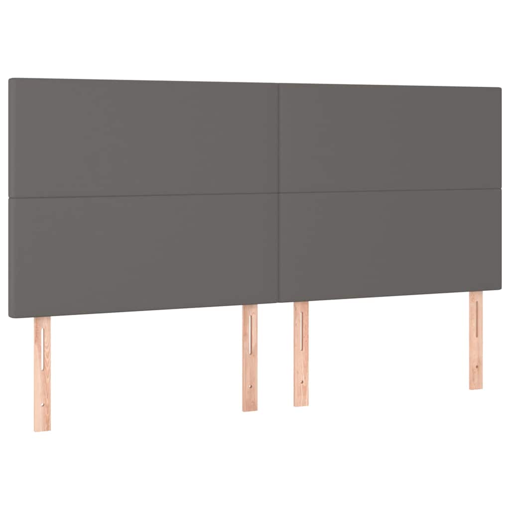 Kopfteil Grau 180x5x118/128 cm Kunstleder