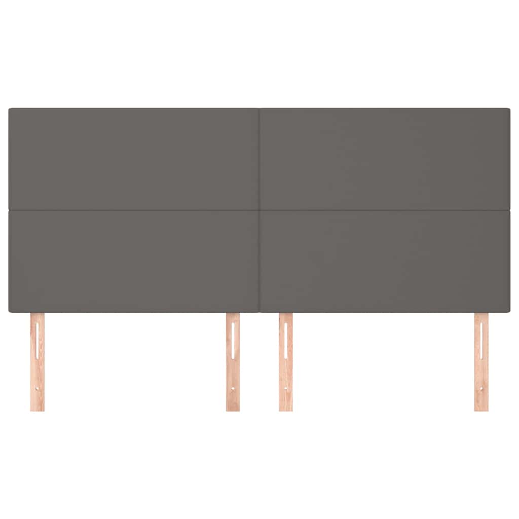 Kopfteil Grau 180x5x118/128 cm Kunstleder