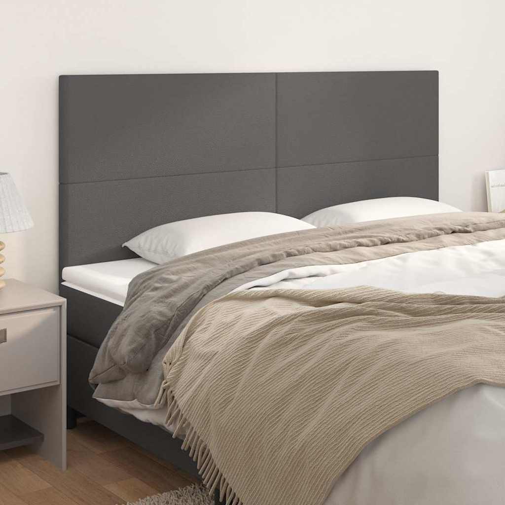 Kopfteil Grau 180x5x118/128 cm Kunstleder