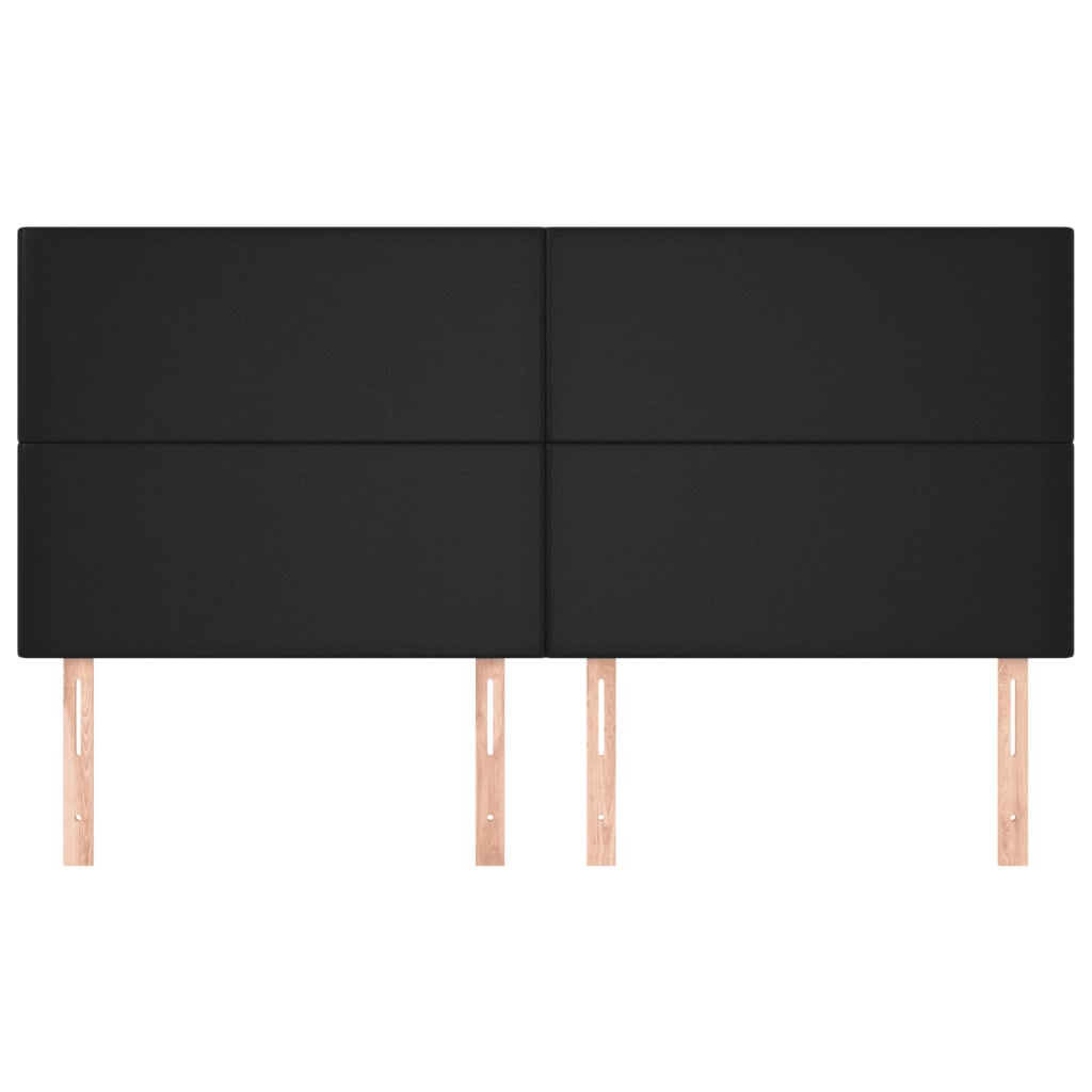 Kopfteil Schwarz 200x5x118/128 cm Kunstleder